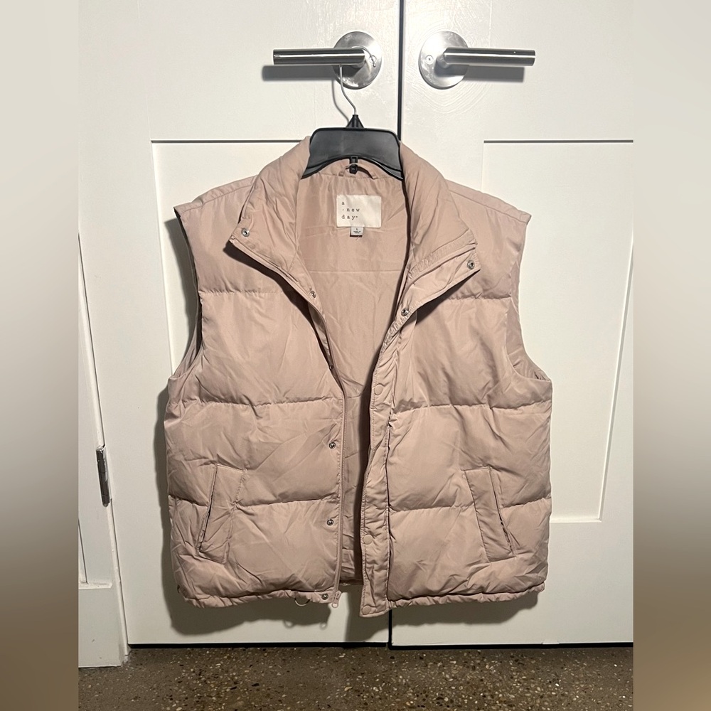 Tan puffer vest Target
